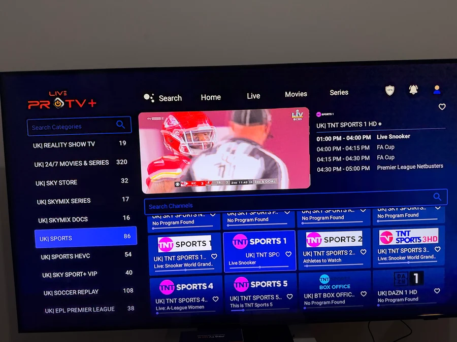 ProTV Live regional sports channels